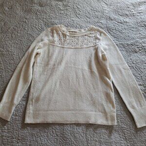 White Floral Lace Sweater